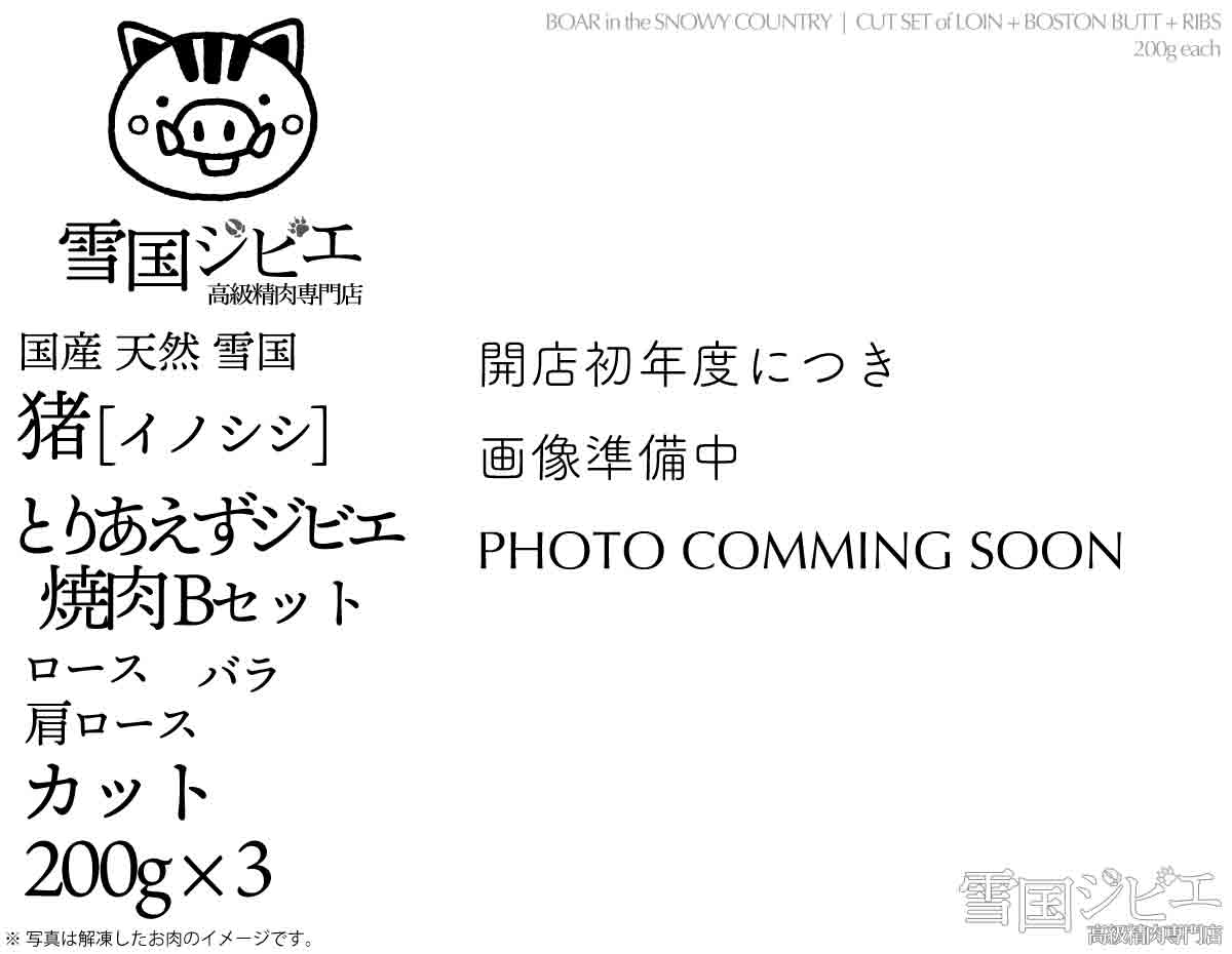雪国猪とりあえずジビエ 焼肉Aセット