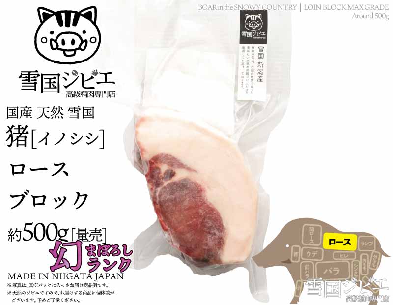 雪国猪 ロース 幻ランク ブロック 約500g